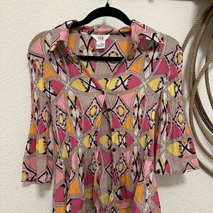 Women's Geometric Multicolor Top